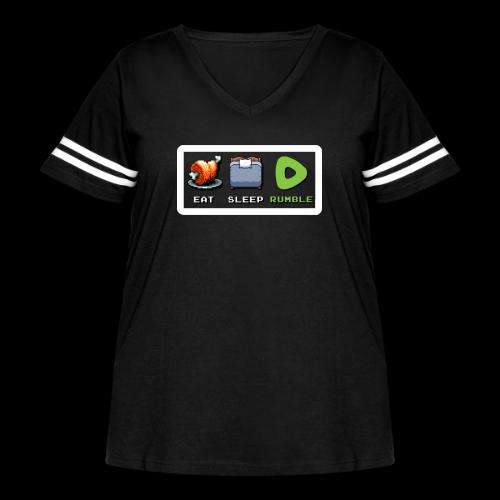 Eat Sleep Rumble merch - Women's Curvy V-Neck Football Tee