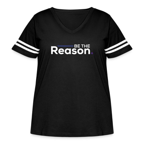 Be the Reason Logo (White) - Women's Curvy Vintage Sports T-Shirt