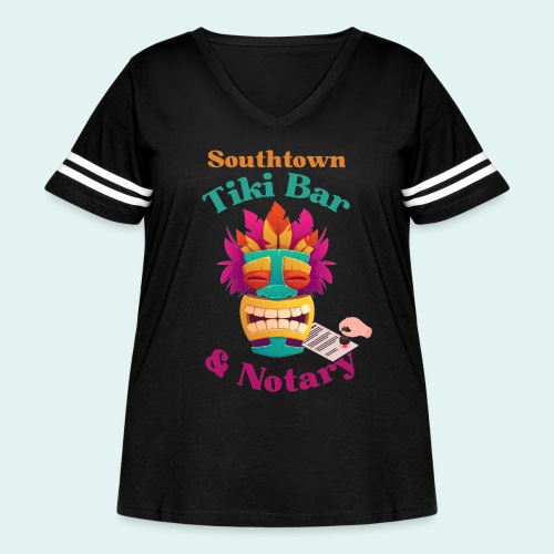 Southtown Tiki Bar and Notary - Women's Curvy Vintage Sports T-Shirt