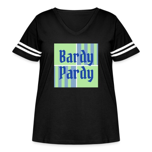 Bardy Pardy Standard Logo - Women's Curvy Vintage Sports T-Shirt