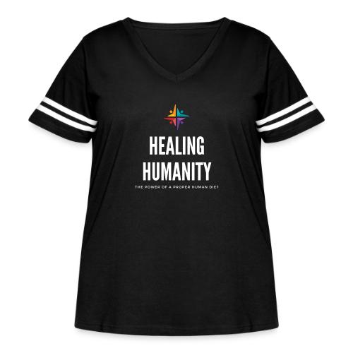 Healing Humanity T-shirt - Women's Curvy V-Neck Football Tee