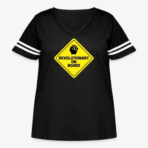Revolutionary On Board - Women's Curvy V-Neck Football Tee