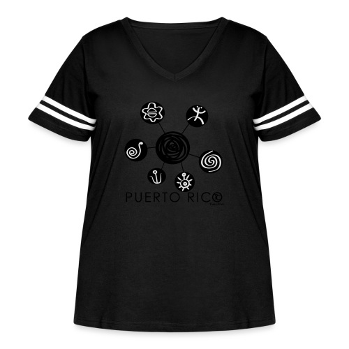 PR Simbolos Tainos - Women's Curvy Vintage Sports T-Shirt