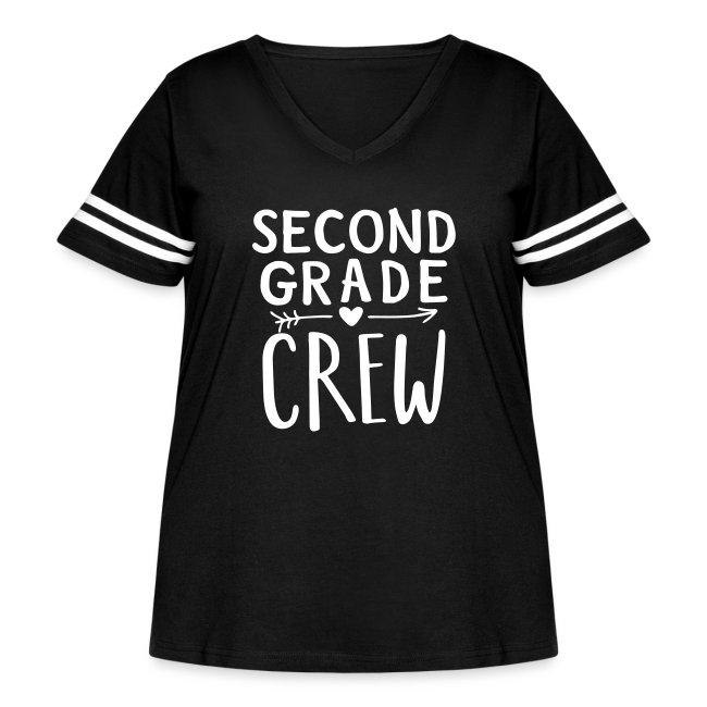 Second Grade Crew Heart Teacher T-Shirts