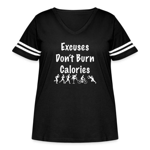 Excuses don't burn calories - Women's Curvy Vintage Sports T-Shirt