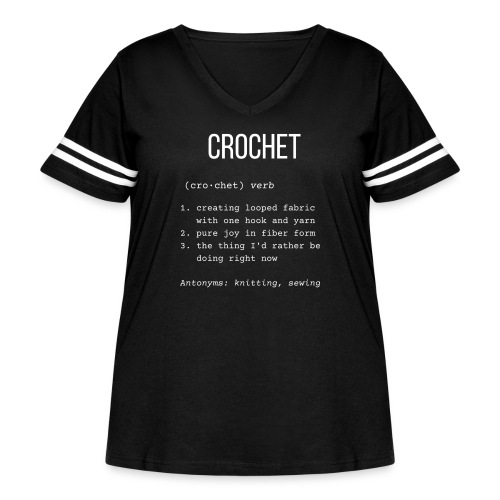 Crochet | Definition Collection - Women's Curvy V-Neck Football Tee