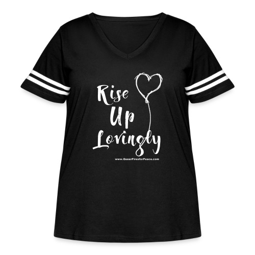 Rise Up Lovingly (white on dark) - Women's Curvy Vintage Sports T-Shirt