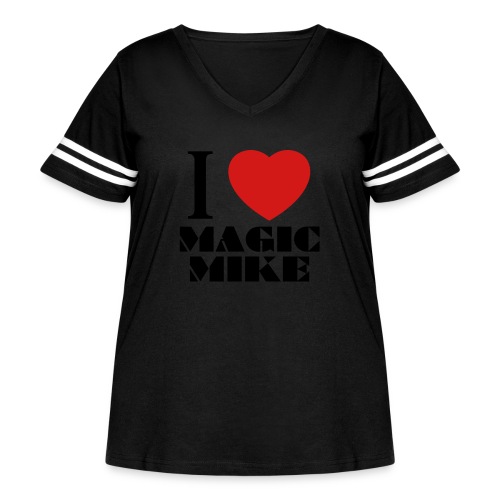 I Love Magic Mike T-Shirt - Women's Curvy V-Neck Football Tee