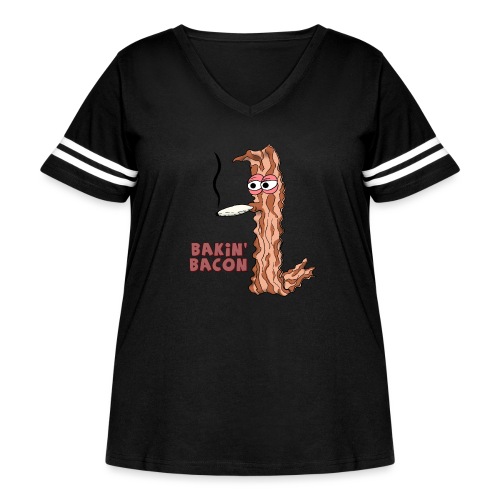 Bakin' Bacon - Women's Curvy Vintage Sports T-Shirt