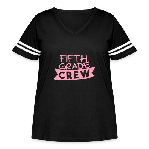 Fifth Grade Crew Teacher T-shirts - Women's Curvy Vintage Sports T-Shirt