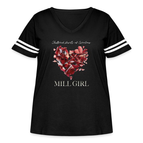Mill Girl Block Print - Women's Curvy Vintage Sports T-Shirt