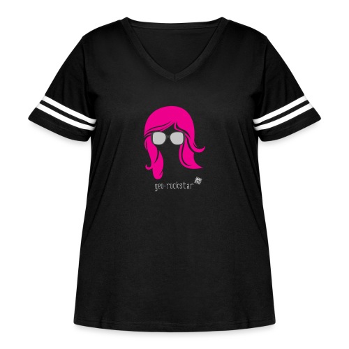 Geo Rockstar (her) - Women's Curvy Vintage Sports T-Shirt