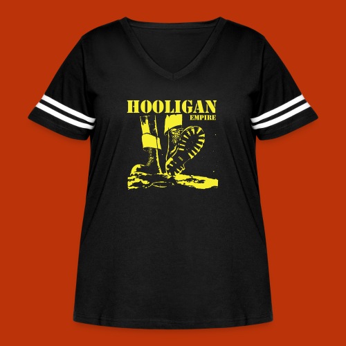 Hooligan Empire MoonStomp - Women's Curvy V-Neck Football Tee
