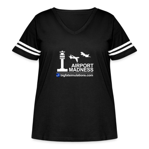 The Official Airport Madness Shirt! - Women's Curvy V-Neck Football Tee