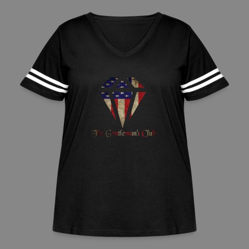 The Gentleman's American Flag - Women's Curvy V-Neck Football Tee