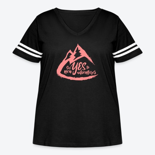 Say Yes to Adventure - Coloured - Women's Curvy V-Neck Football Tee