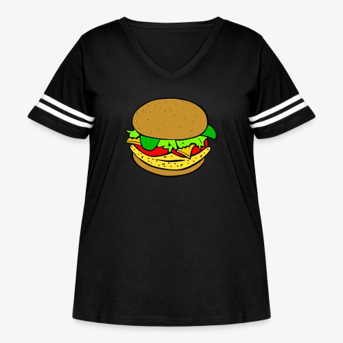 Comic Burger - Women's Curvy Vintage Sports T-Shirt