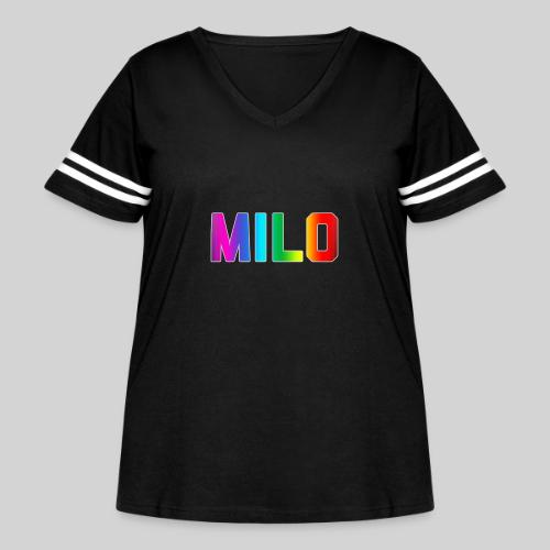 Milo - Women's Curvy V-Neck Football Tee