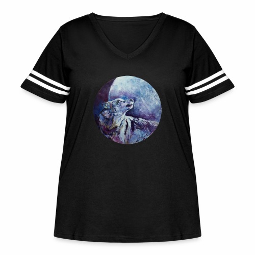 Express Your Wolf - Women's Curvy V-Neck Football Tee
