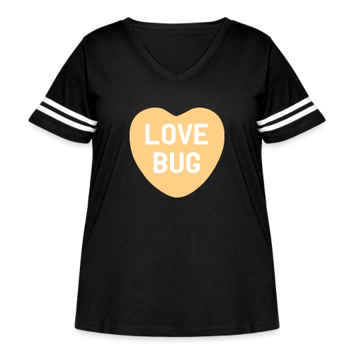Love Bug Orange Candy Heart - Women's Curvy Vintage Sports T-Shirt
