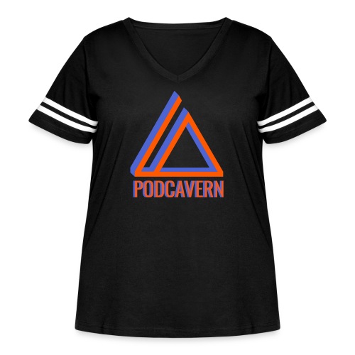 PodCavern Logo - Women's Curvy Vintage Sports T-Shirt