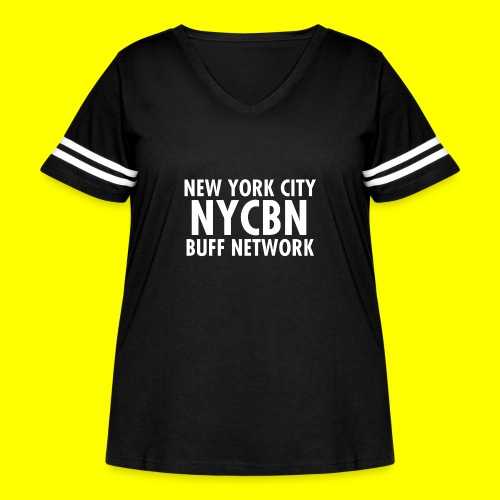 NYC BUFF Network - Women's Curvy V-Neck Football Tee