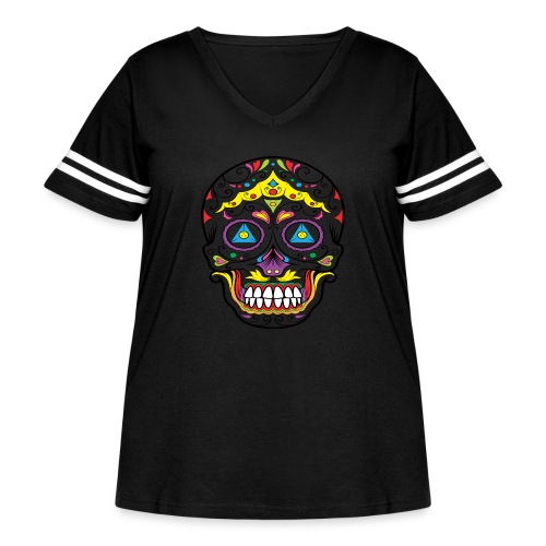 Skull - Women's Curvy Vintage Sports T-Shirt
