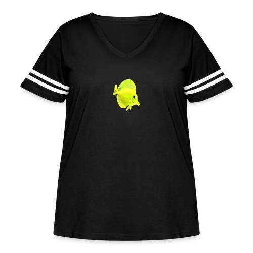 Yellow tang shirt - Women's Curvy V-Neck Football Tee