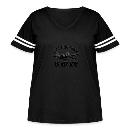 Getting High Is My Job - Women's Curvy Vintage Sports T-Shirt