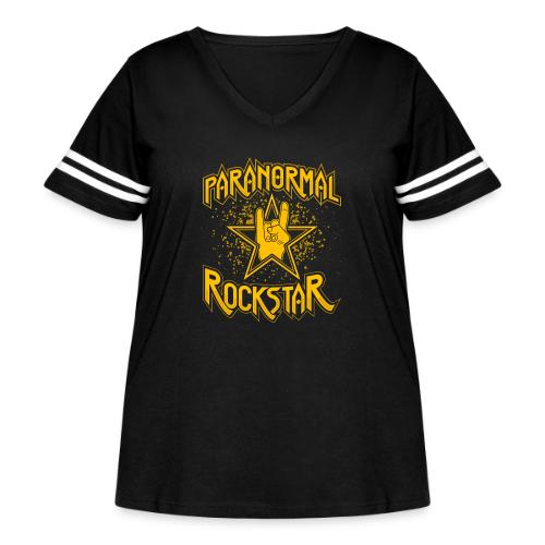 Paranormal Rockstar - Women's Curvy V-Neck Football Tee