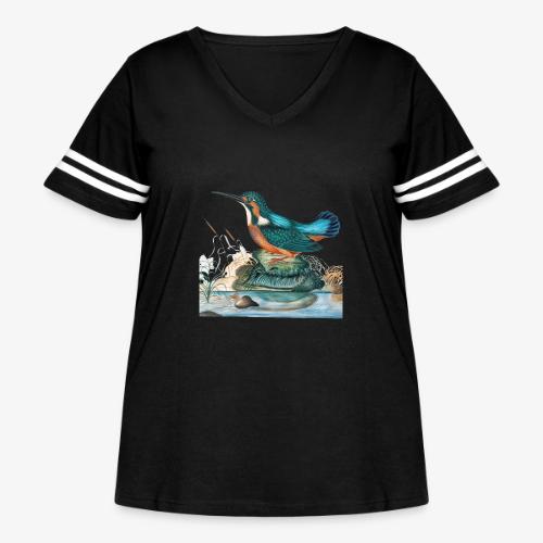 kingfisher - Women's Curvy V-Neck Football Tee