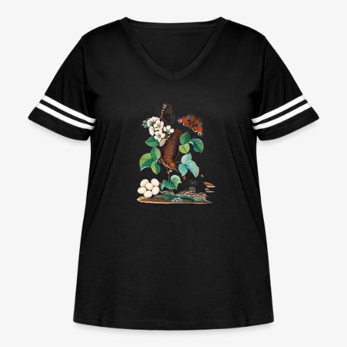 House Wren - Women's Curvy V-Neck Football Tee