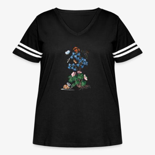 Soldanella - Women's Curvy V-Neck Football Tee