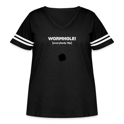 Spaceteam Wormhole! - Women's Curvy V-Neck Football Tee