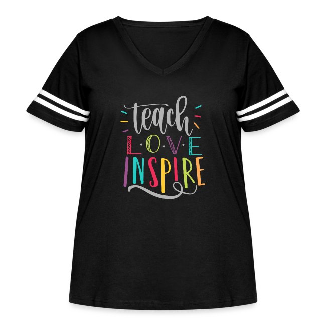 Teach Love Inspire Colorful Teacher T-Shirts