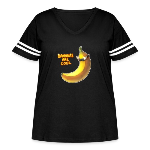 BananasAreCool - Women's Curvy V-Neck Football Tee