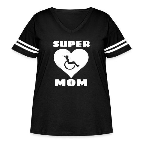 Super wheelchair mom, super mama - Women's Curvy Vintage Sports T-Shirt