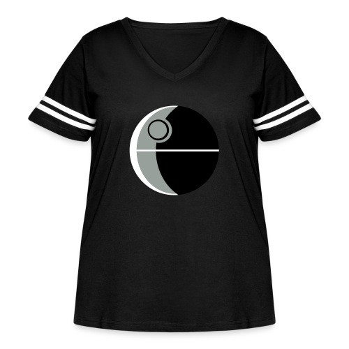This Is Not A Moon - Women's Curvy V-Neck Football Tee