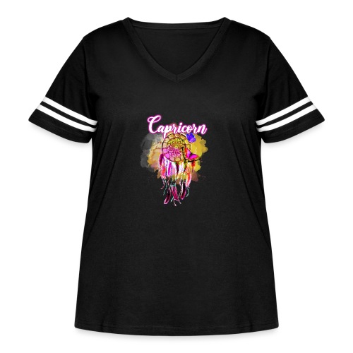 Capricorn Dream Catcher - Women's Curvy Vintage Sports T-Shirt