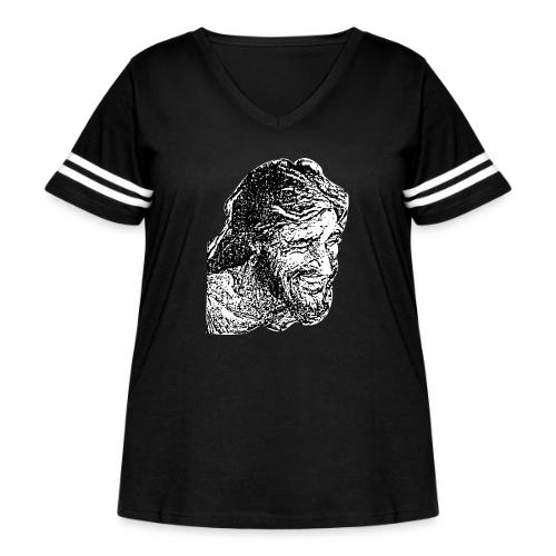 DS 28365 final - Women's Curvy V-Neck Football Tee