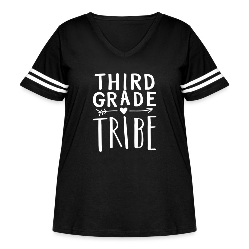 Third Grade Tribe Teacher Team T-Shirts - Women's Curvy Vintage Sports T-Shirt