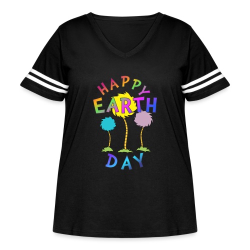Happy Earth Day Teacher Shirts Truffula Trees - Women's Curvy Vintage Sports T-Shirt