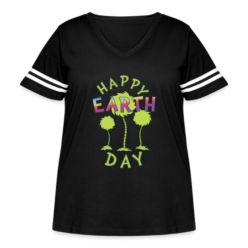 Happy Earth Day Suess Teacher - Women's Curvy Vintage Sports T-Shirt