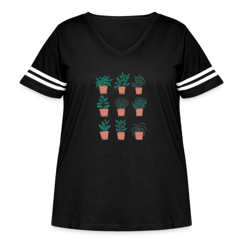 Flowerpots - Women's Curvy Vintage Sports T-Shirt