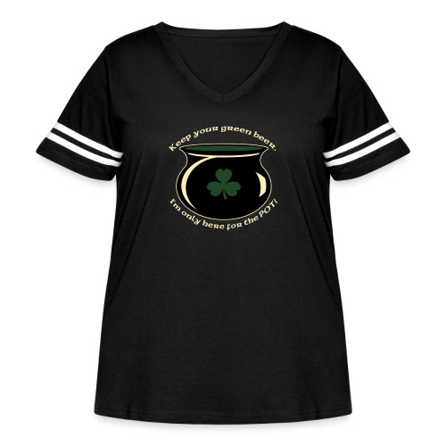 hereforthepot - Women's Curvy Vintage Sports T-Shirt