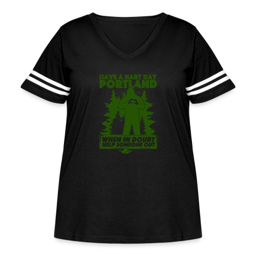 Have A Hart Day Portland - Button Pack - Women's Curvy V-Neck Football Tee
