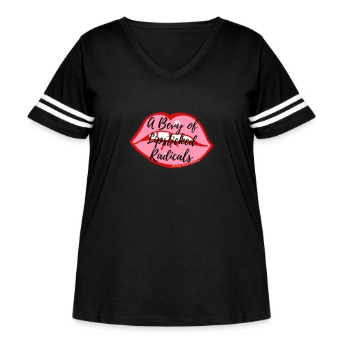 A Bevy of Lipsticked Radicals - Women's Curvy Vintage Sports T-Shirt