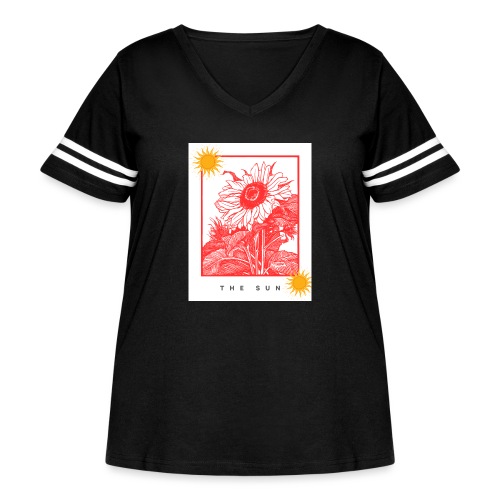 The Sun Tarot - Women's Curvy Vintage Sports T-Shirt