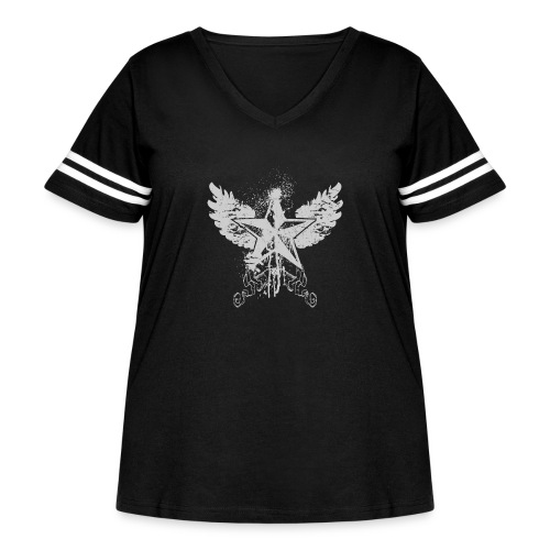 nautical wings designer graphic - Women's Curvy Vintage Sports T-Shirt