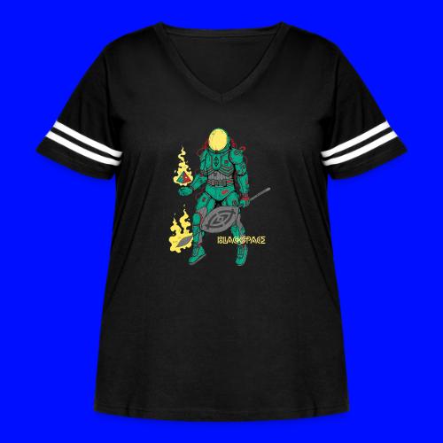Afronaut - Women's Curvy V-Neck Football Tee